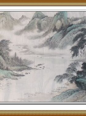 热卖客厅纯手绘精品国画四尺横幅山水画画深山幽居图好评如潮惊爆