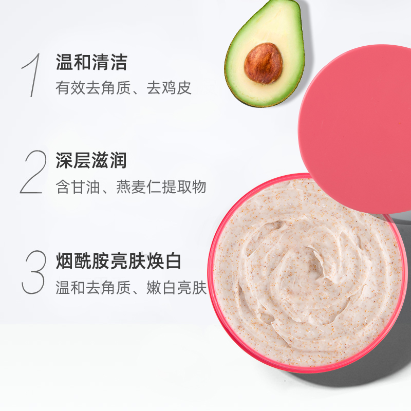 壹面湖水旗舰店壹面湖水烟酰胺身体磨砂膏全身去鸡皮肤鸡皮疙瘩毛囊角质男女嫩白1