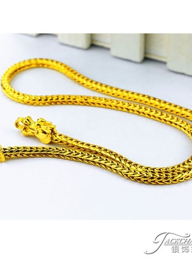 越南沙金久不掉色龙骨男士链子