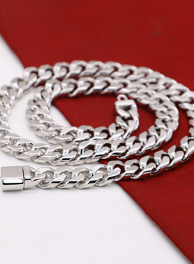 欧美霸气个性925银男项链马鞭链