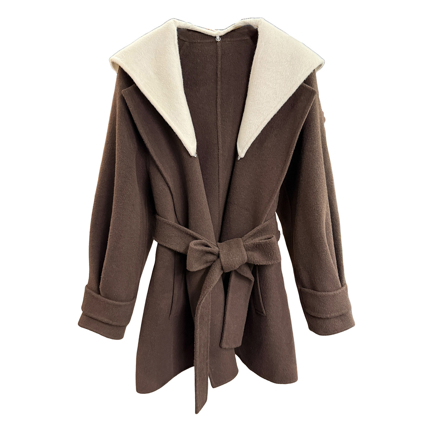 大厂柜款jin口料！羊绒羊毛双面呢可拆连帽大衣外套女 M802512~JS,淘宝优惠券,粉丝福利购,淘宝优惠卷