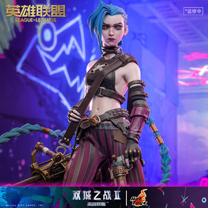 英雄联盟 HotToys联名款1/6双城之战金克丝手办2款表情桌面摆件