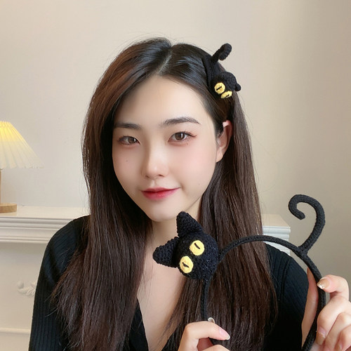 秋冬新款毛绒可爱猫咪发箍气质碎发头箍头饰女发卡洗脸网红发饰潮 - 图0