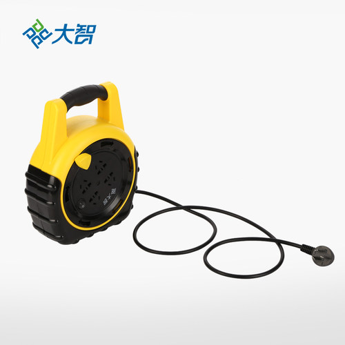 插座卷线盘线轴拖线盘家用工程移动式电缆卷盘线盘10米线蜗牛线盘 - 图1