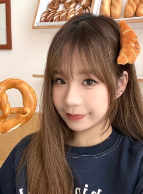 春夏季可爱卡通面包冰糖葫芦毛绒发夹少女百搭刘海侧边夹发卡发饰