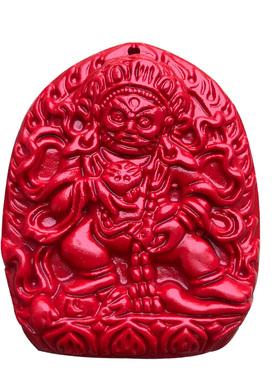 天然朱砂大黑天财神吊坠男女密宗黑财神项链黄财神爷护身随身礼物