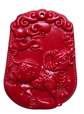 天然朱砂生肖牛吊坠 男女天宝财库金牛玉项链五行招财守护神