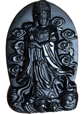 黑曜石海神妈祖神像挂件天上圣母海神天后如意娘娘保平安男女吊坠