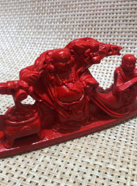 台湾朱砂金玉满堂摆件风水助运招财喜气洋洋如意童子摆饰送礼家居