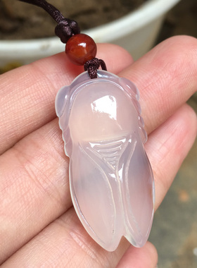 玛瑙蝉联保吉纳登杨名吊坠礼物学生礼品一鸣玉挂件礼物