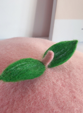 你是人间水蜜桃手工桃叶女贝雷帽