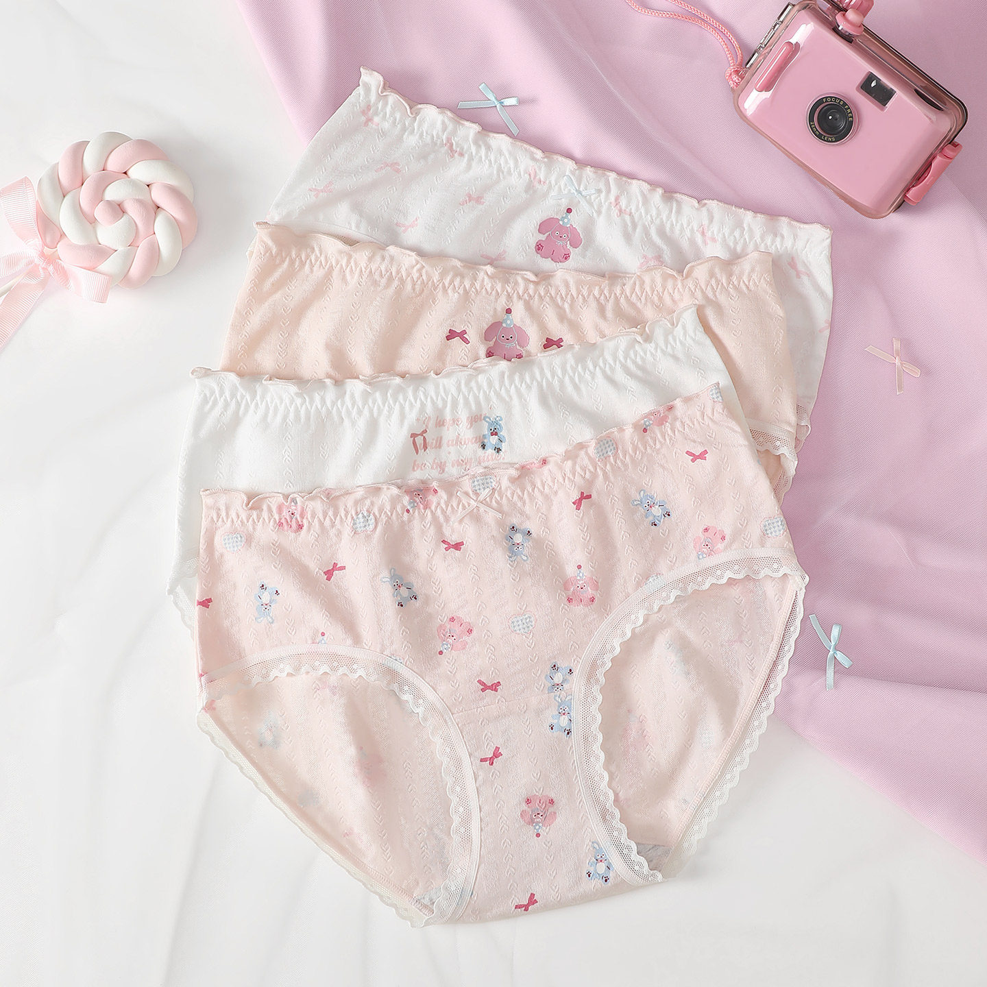 芬腾可安ins花边内裤女生三角裤10A抑菌纯棉裤头女士可爱卡通短裤,淘宝优惠券,粉丝福利购,淘宝优惠卷