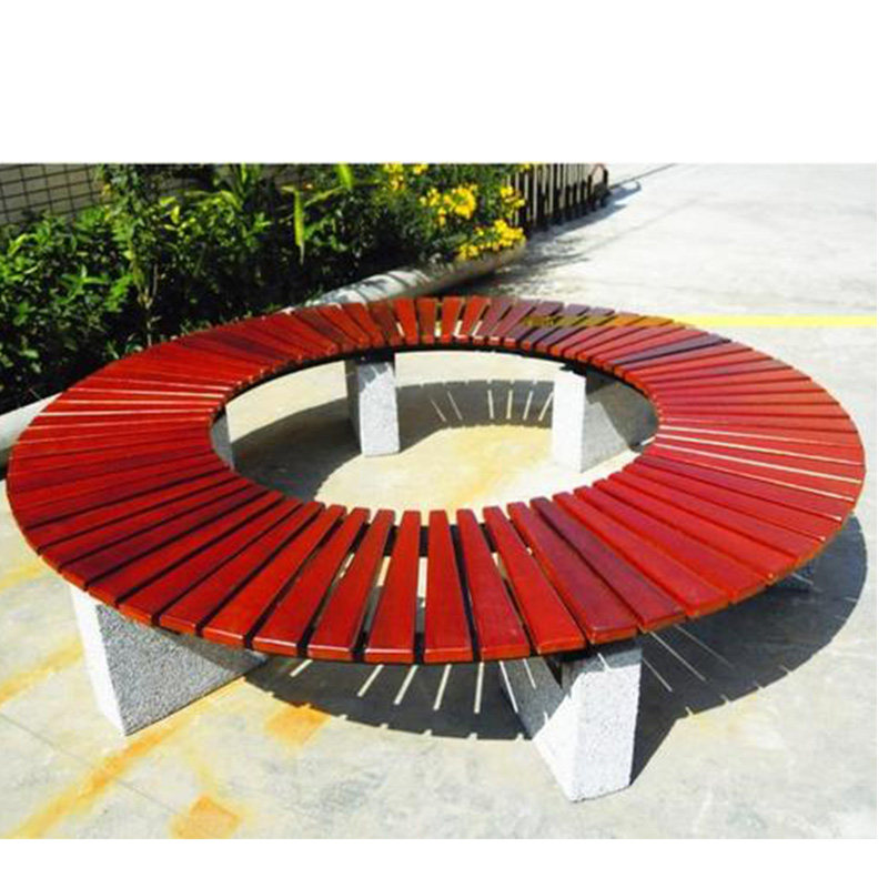 天津户外围树椅公园椅防腐木树池园形幼儿园凳子树围椅实木庭院