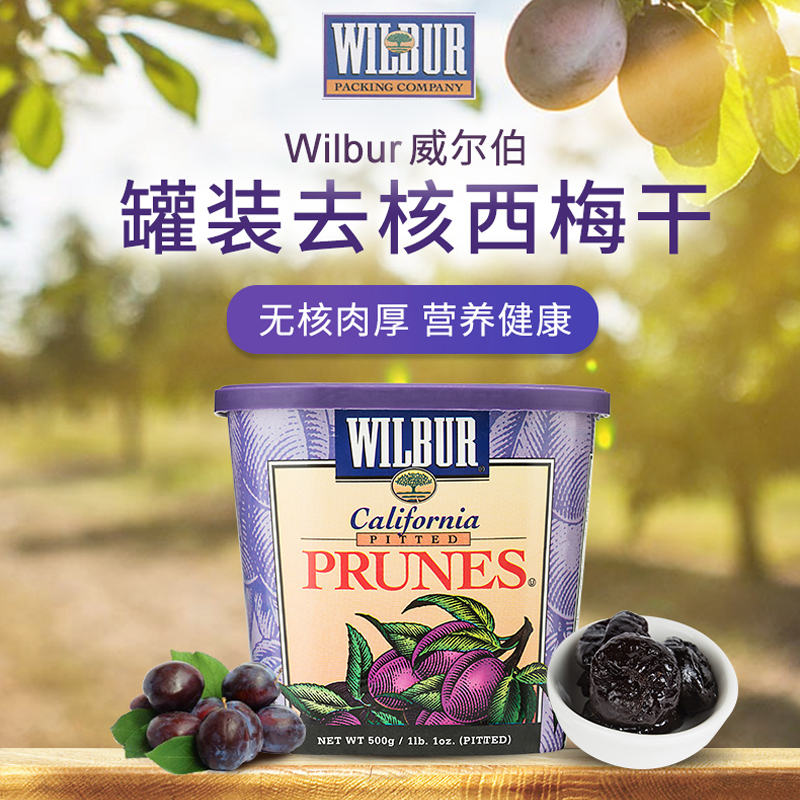 美国进口：麦德龙 Wilbur去核西梅干 500gx2桶