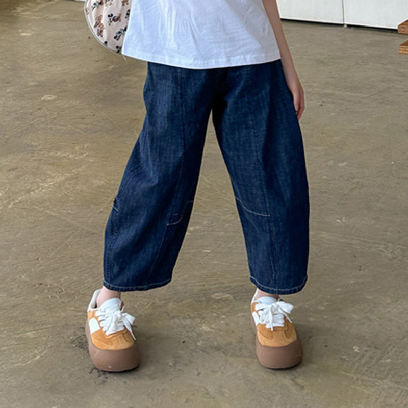 女童牛仔九分裤夏季2024新款中大童初秋薄款宽松休闲萝卜裤哈伦裤 - 图2