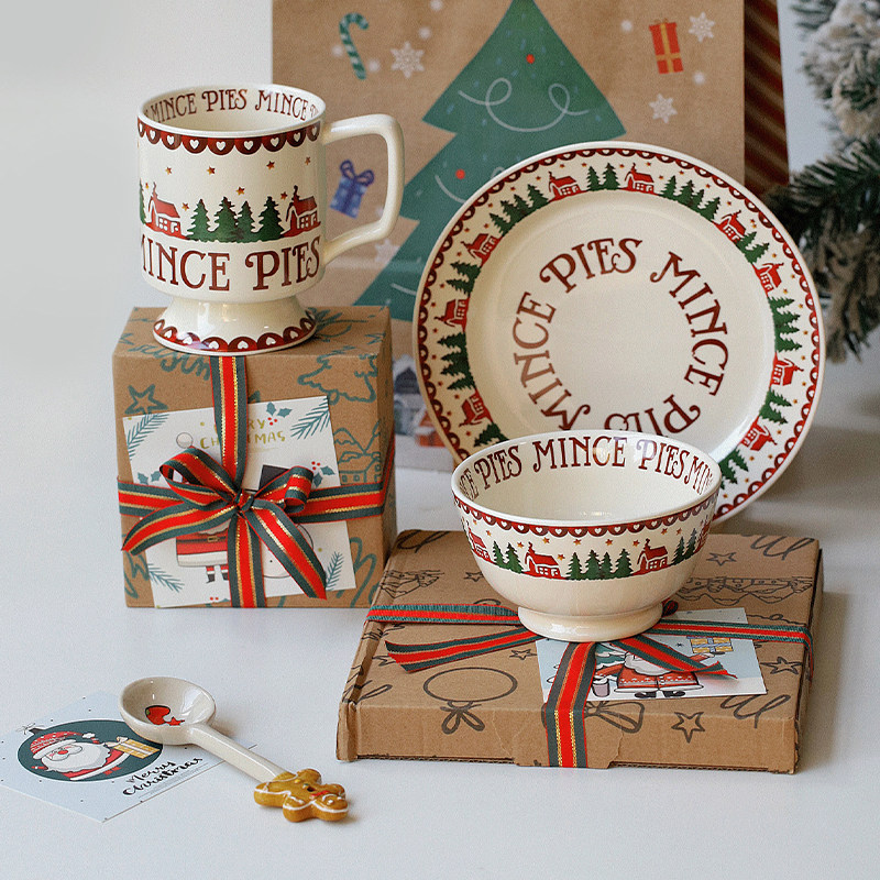 泽滕家碗盘餐具套装圣诞节日氛围感喜庆实用礼物高颜值陶瓷器组合,淘宝优惠券,粉丝福利购,淘宝优惠卷