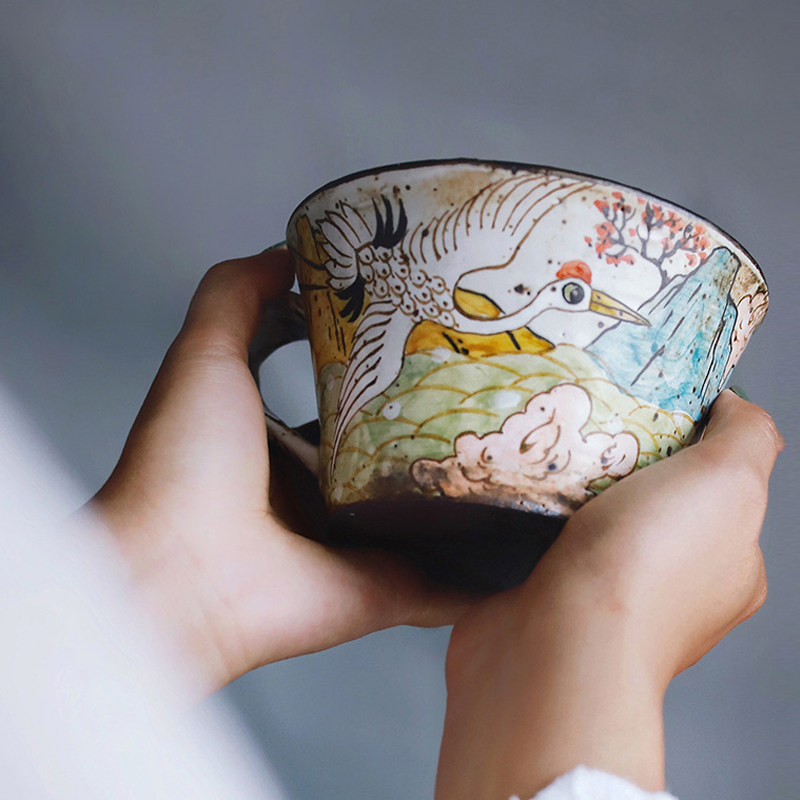 泽滕家景德镇婉钦设计师粗陶瓷原创小众手工绘作咖啡喝水马克杯子,淘宝优惠券,粉丝福利购,淘宝优惠卷