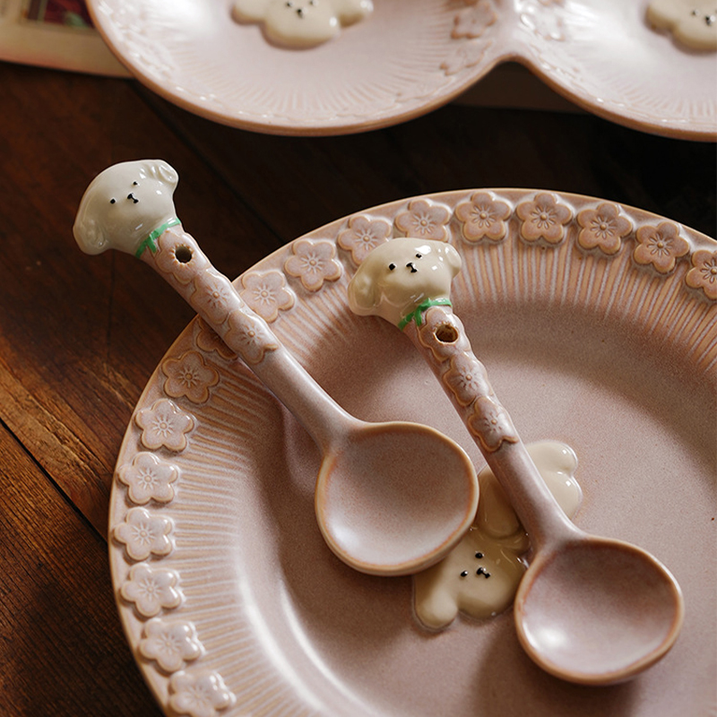 泽滕家碗盘套装可爱儿童女网红陶瓷粉色创意菜碟子高颜值送礼餐具