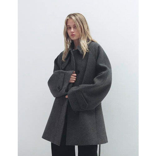 【FP人生大衣】韩国东大门FP复古立领绑带中长羊毛毛呢大衣外套 - 图0