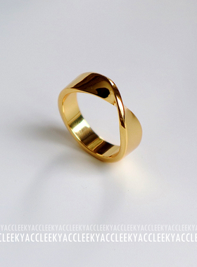 立体感铜制镀金ins戒指