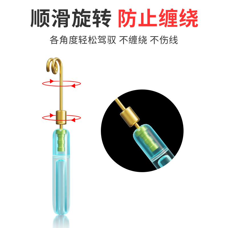 可拆卸铜头滑漂漂座硅胶旋转快速更换浮漂座滑动钓鱼小配件插漂坐-图2