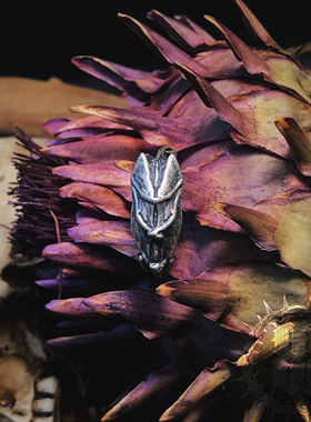 复古风暗黑龙形开口戒指