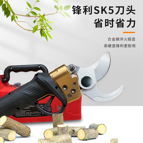 绿苑电动修枝剪刀果树剪树枝锂电充电式剪子园林修枝粗枝剪电剪子 - 图0