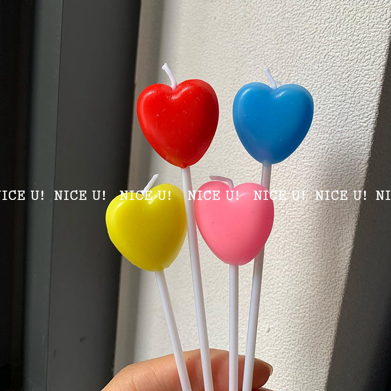 韩国ins 爱心心型心形蜡烛生日蛋糕情人节装饰用品无烟爱心蜡烛,淘宝优惠券,粉丝福利购,淘宝优惠卷