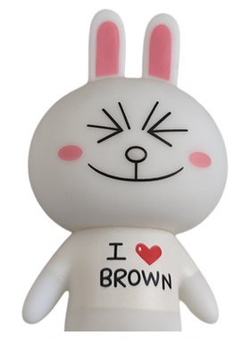 网红卡通橙色布朗熊壁挂雕塑奶茶店铺可妮兔门头立体背景装饰摆件