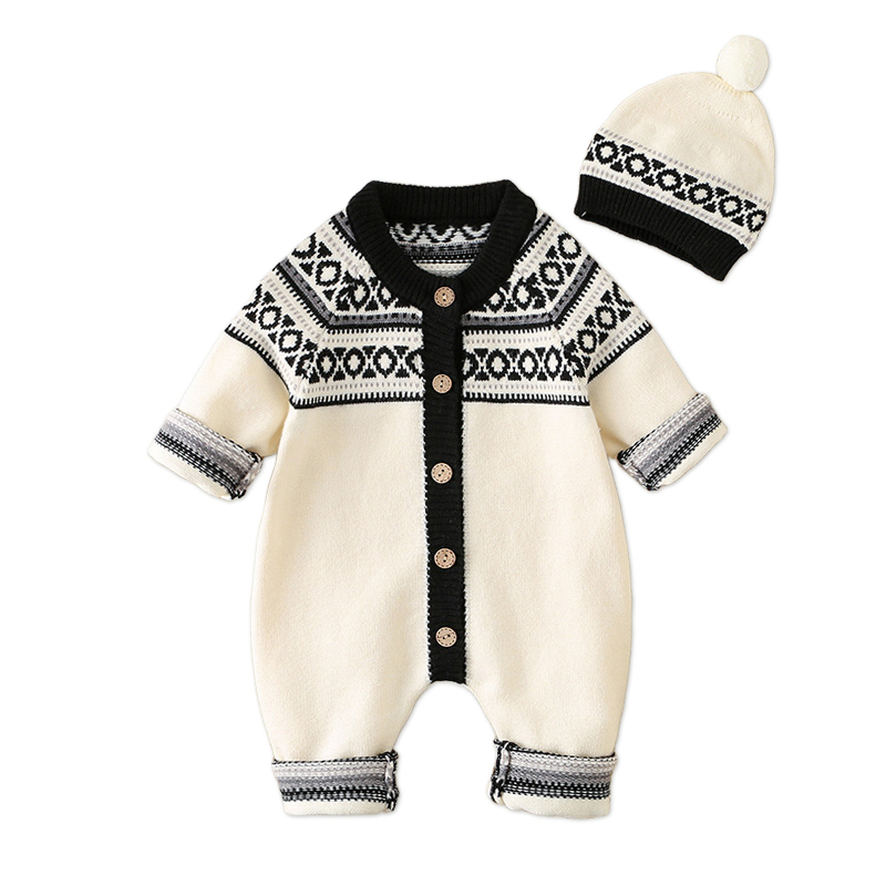 英国NEXTBQPD婴儿秋冬季针织毛衣连体哈衣满月男宝宝外出爬服周岁 - 图3