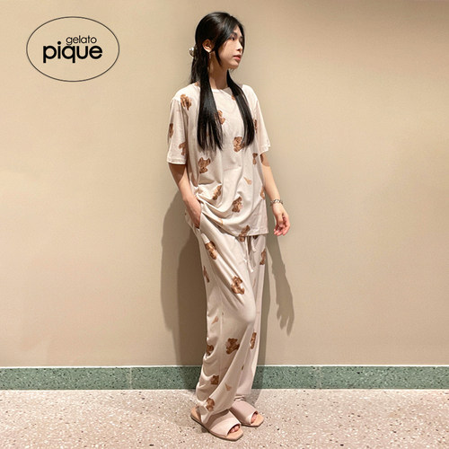 gelato pique春女睡衣冰淇淋小熊短袖T恤家居服PWCT221206 - 图1