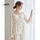 Gelato pique26 spring and summer new women's pajamas bow rabbit sleeves long with chest pad PWCT261290