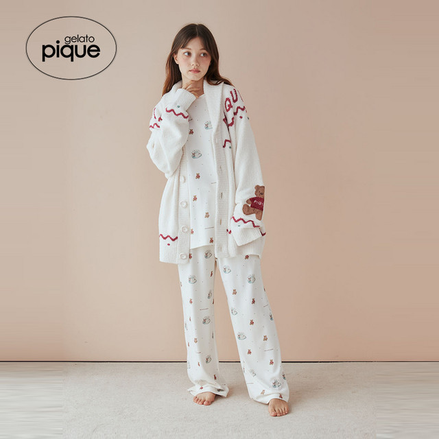 Gelatopique bear cake lace-up trousers