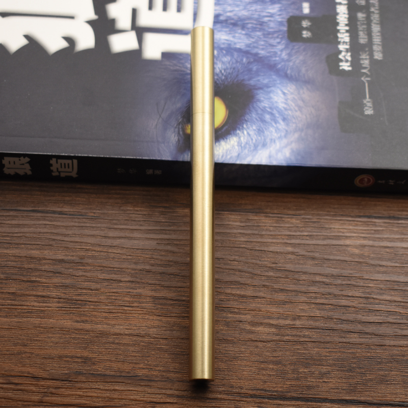 创意黄铜笔纯铜手工签字笔商务男士办公中性笔学生用可换笔芯 - 图1
