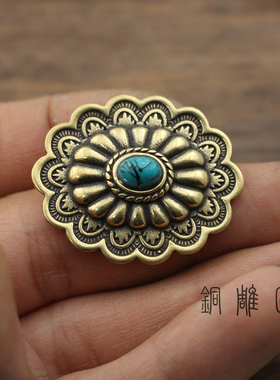 黄铜松石财布扣皮包皮具DIY