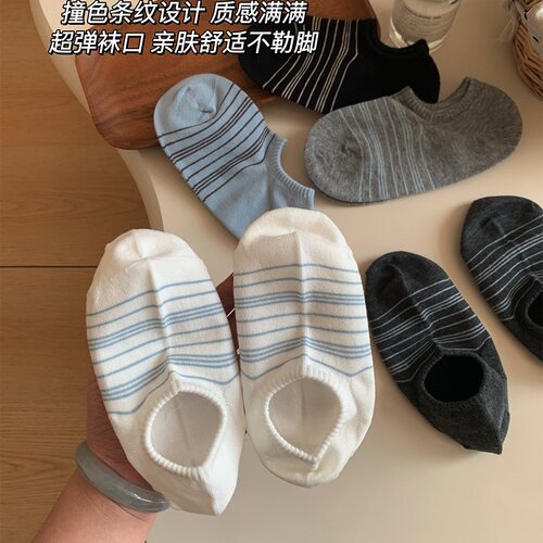 袜子夏薄款女短袜女纯棉纱线2026新款爆款浅口隐形防滑不掉跟船袜 - 图0