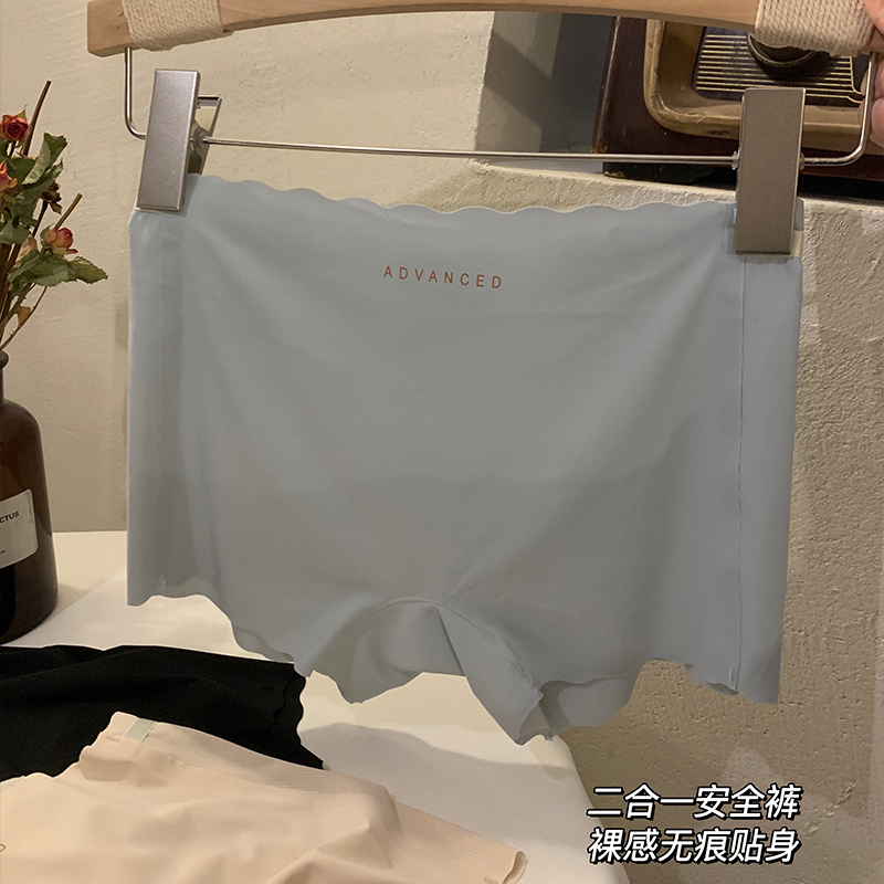 女士冰丝无痕打底裤夏季薄款二合一防走光中腰纯棉全棉裆安全裤 - 图0