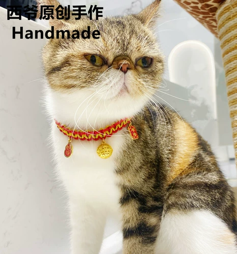 Оригинальный плетеный чокер, колокольчик, защитный амулет, браслет из красной нити, регулируемое ожерелье, цепочка, кошки и собаки