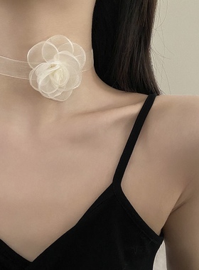 锁骨链项链山茶花花朵情侣脖子