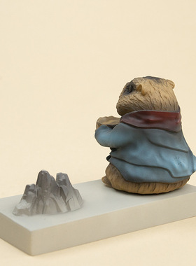 树脂土拨鼠新款摆件手机支架周边