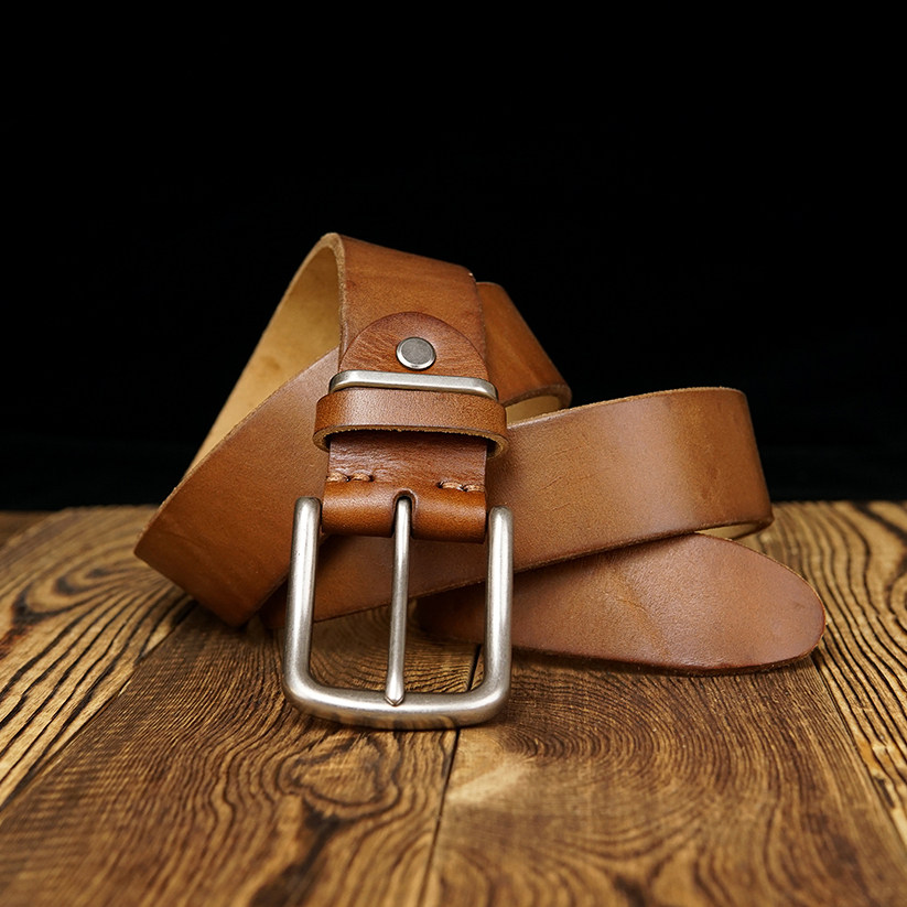 头层牛皮真皮腰带男士皮带手工水洗软牛皮复古针扣皮带男,淘宝优惠券,粉丝福利购,淘宝优惠卷