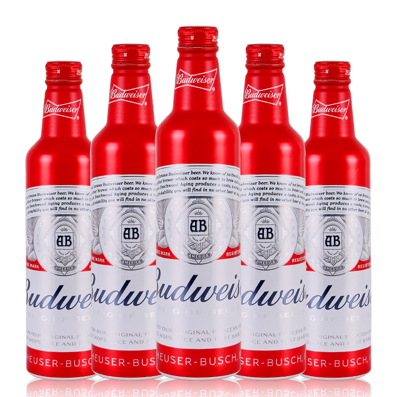 美国进口百威Budweiser红蓝铝瓶黄啤酒473ml*24瓶组合整箱临期 - 图1