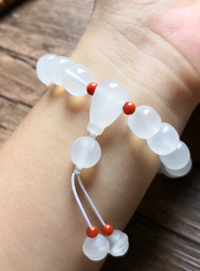 南红玛瑙荔枝冻老型珠单圈手串