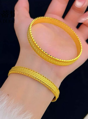 2026新款腰缠万贯手镯复古轻奢高级感蕾丝花边金色麦穗手镯