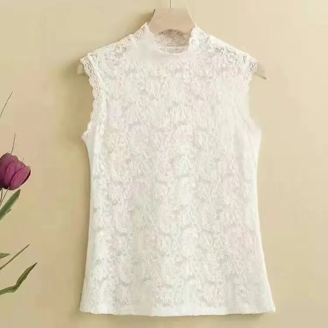 ເສື້ອ lace bottoming ສໍາລັບແມ່ຍິງ 2022 ເສື້ອ lace ໃຫມ່ vest fake collar bottoming trendy spring lace bottoming