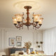 Solid wood retro style flower chandelier French medieval lamp
