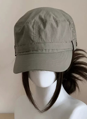 日系工装马术帽女夏季防晒速干