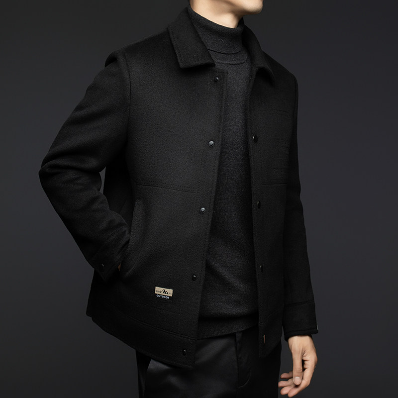 利郎男装短款毛呢大衣冬季新款男士保暖翻领羽绒内胆羊毛夹克外套,淘宝优惠券,粉丝福利购,淘宝优惠卷