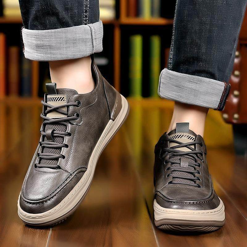 保暖男鞋秋冬2026年新款复古加绒棕色皮鞋男士皮面鞋运动休闲板鞋,淘宝优惠券,粉丝福利购,淘宝优惠卷