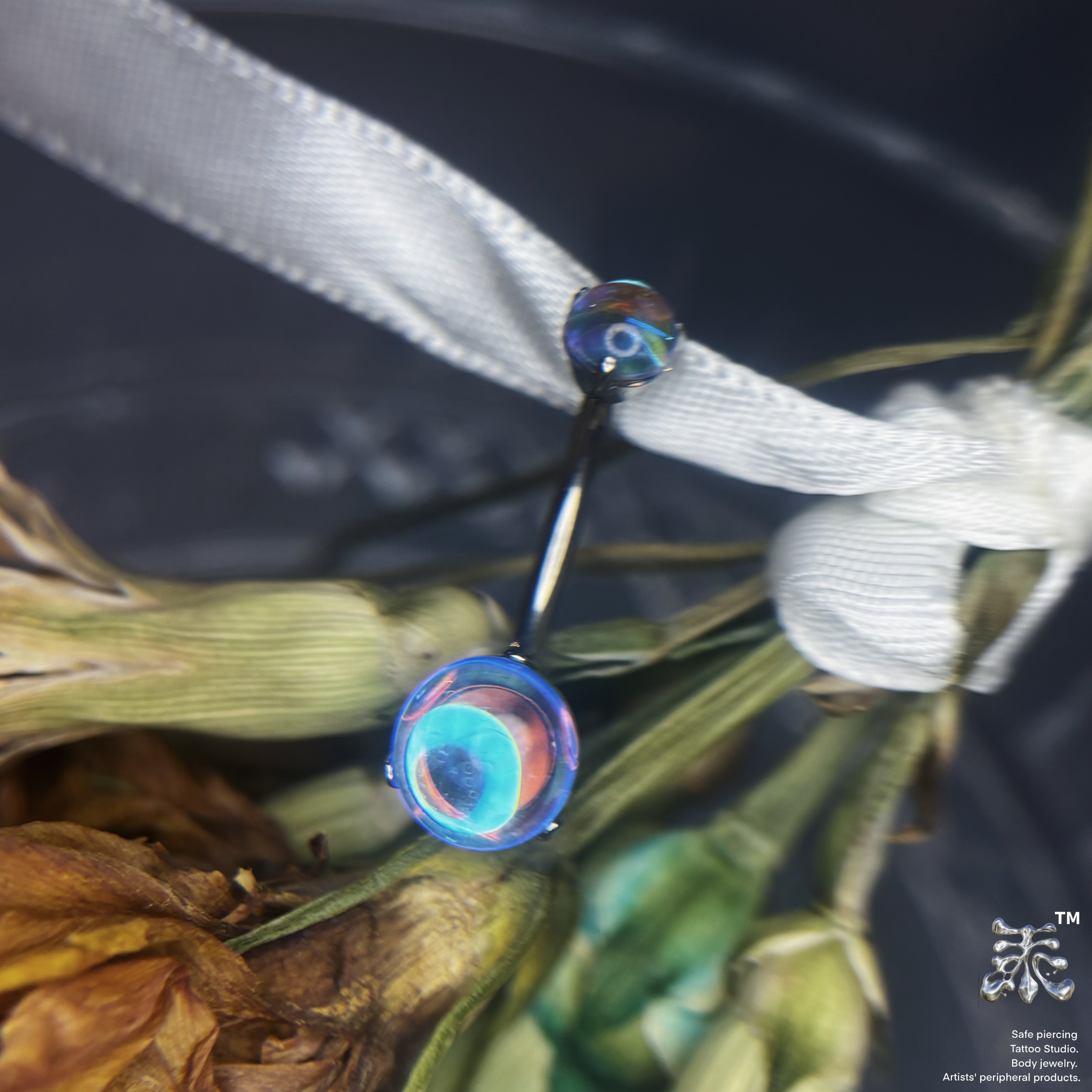 月光石磨砂蛋白液态脐钉 f136植入级钛合金防过敏10/12mm小众设计 - 图3